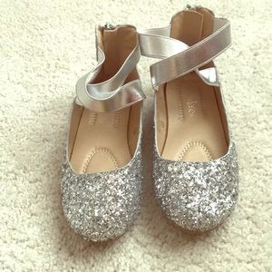 EUC silver glitter dress shoes